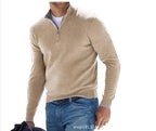 Zip-Front Sweater Cashmere Blend Lightweight & Breathable