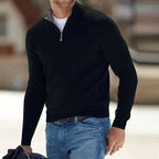 Zip-Front Sweater Cashmere Blend Lightweight & Breathable