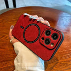 iPhone Case Deerskin Leather Textured Grip & MagSafe Ring