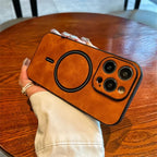 iPhone Case Deerskin Leather Textured Grip & MagSafe Ring