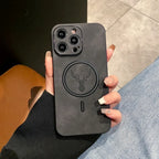 iPhone Case Deerskin Leather Textured Grip & MagSafe Ring
