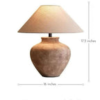 Ceramic Table Lamp in Rustic Design – Minimalist Wabi-Sabi Style for Nightstand or Desk with Gentle Light