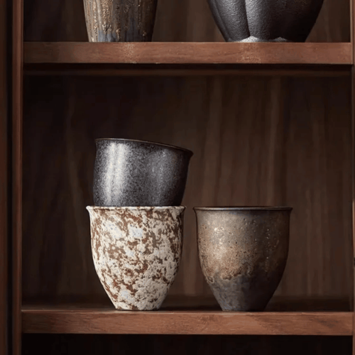 Artisan Gold-Trimmed Ceramic Mugs for Everyday Use