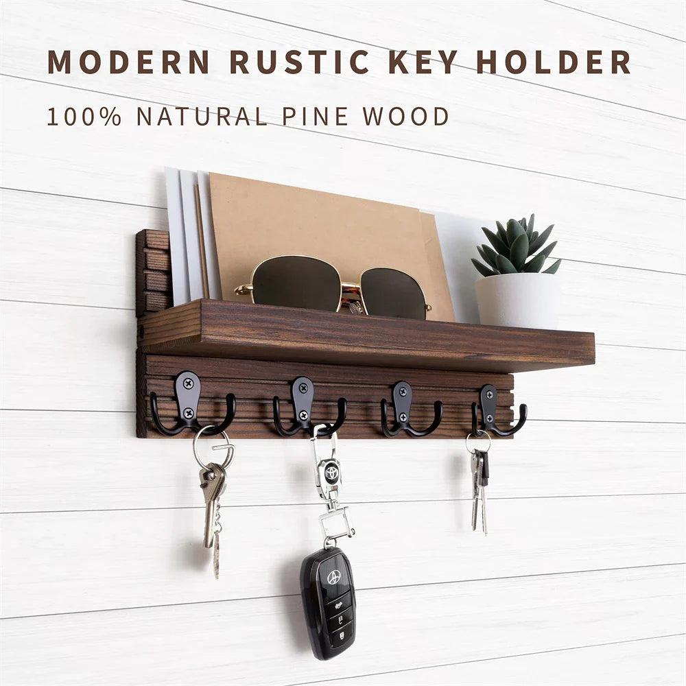 Charming Wooden Key Rack for Your Entryway