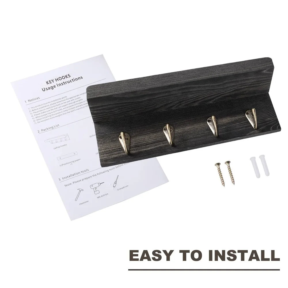 Charming Wall-Mounted Key Organizer with Mail Slot