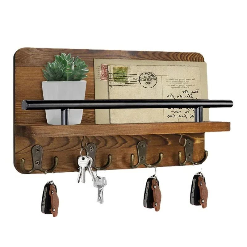 Charming Wall-Mounted Key Organizer with Mail Slot