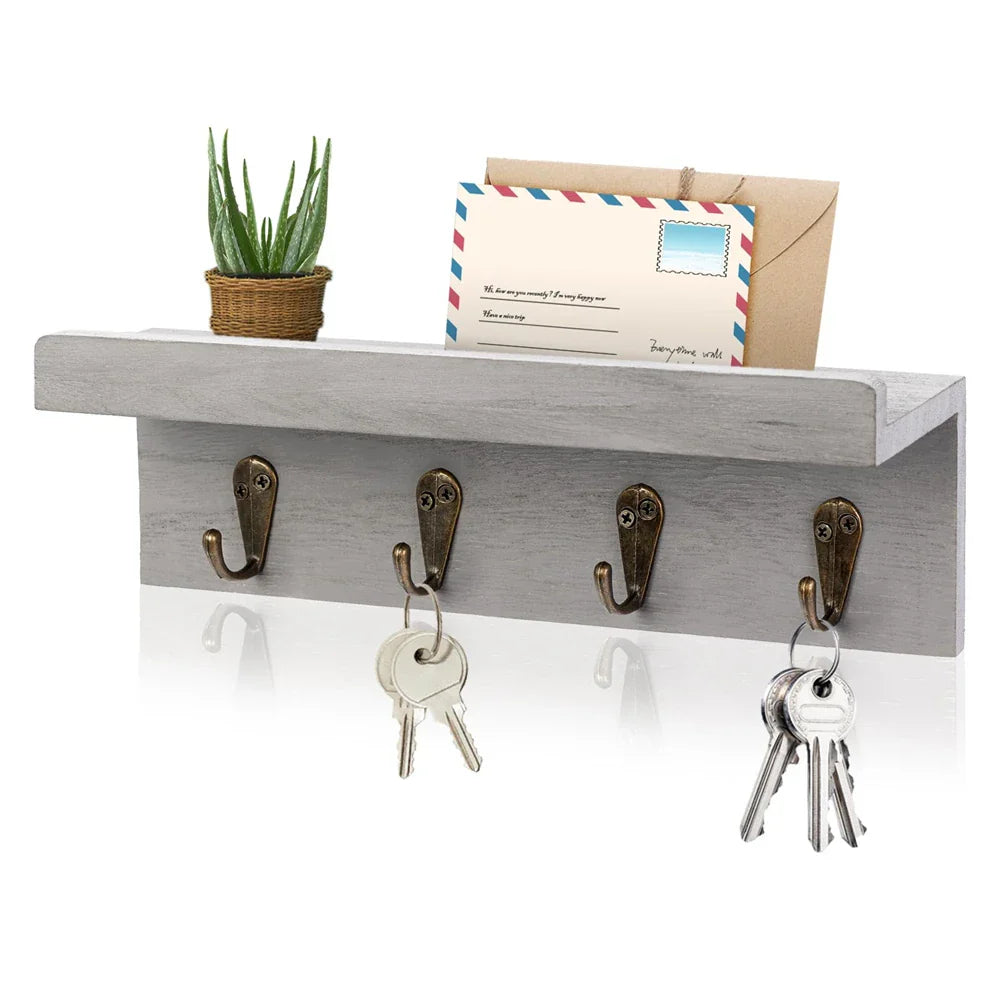 Charming Wall-Mounted Key Organizer with Mail Slot