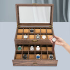 Elegant Dual-Layer Watch Organizer with 24 Compartments