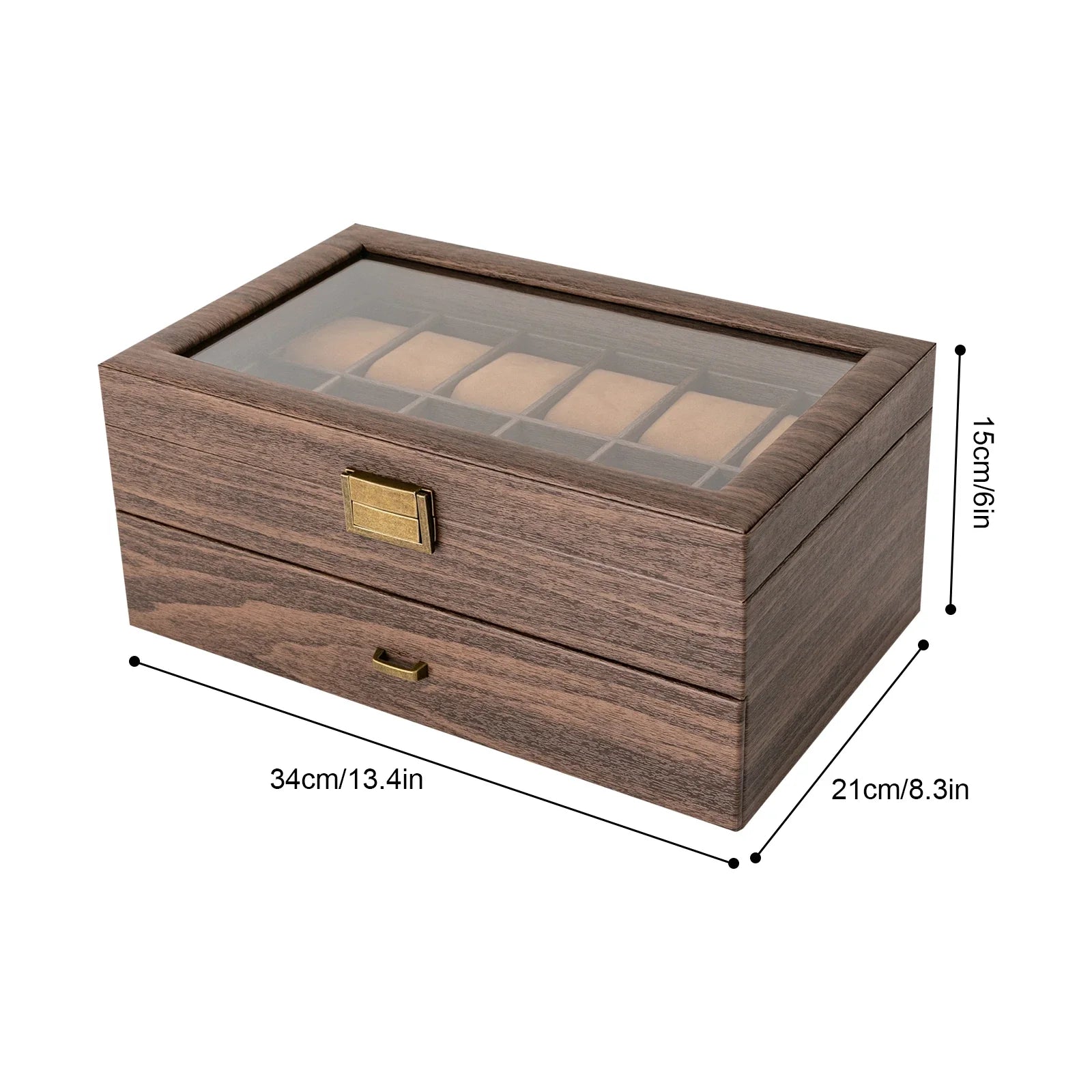 Elegant Dual-Layer Watch Organizer with 24 Compartments