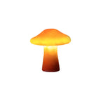 Garden Lamp Set with LED Mushrooms in Orange Resin for Outdoors