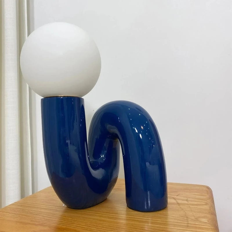 Modern Nordic Style S-Curve Glass Lamp – Warm Soft Light for Any Room