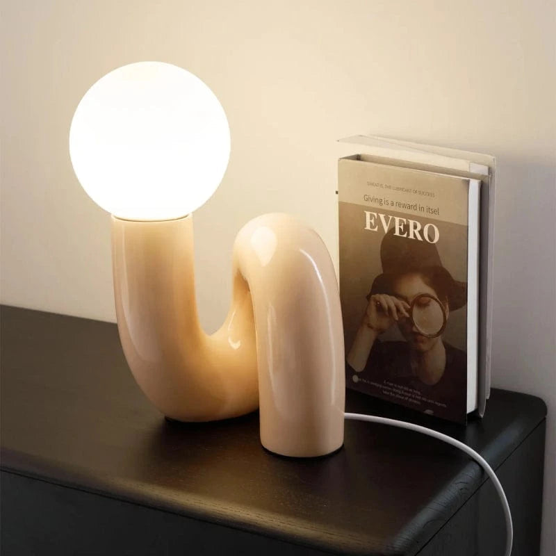 Modern Nordic Style S-Curve Glass Lamp – Warm Soft Light for Any Room