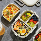 Portable Bento Lunch Box with 3 Compartments – Leak-Proof Design