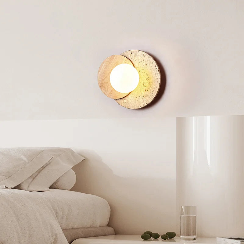 Modern Wall Lamp with Natural Stone Texture - Wabi-Sabi Style