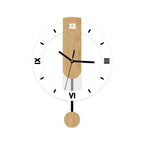 Contemporary Wall Clock with Pendulum | Acrylic and Wood Minimalist Style