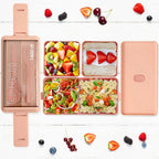 Double Layer Lunch Box 1400ml | Portable Food Container with Cutlery – Microwave Safe for Kids and Adults