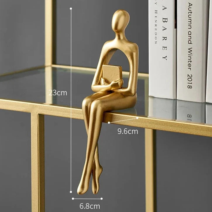 Gilded Elegance Abstract Sculptures