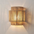 Handcrafted Rattan Wall Light Fixture