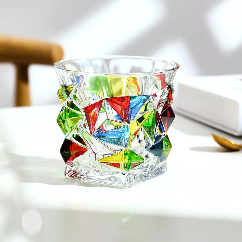 Elegant Prism Drinking Glasses with Unique Rotating Design