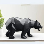 Sleek Black Bear Abstract Sculpture - Modern Home Accent
