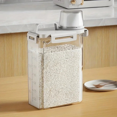2.5L Airtight Storage Bin for Rice, Cereal, and Flour with Measuring Scoop