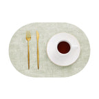 Heat Resistant Non-Slip Oval Placemats in Faux Leather