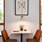 Contemporary Brass Cylinder Pendant Light with Nordic Glass