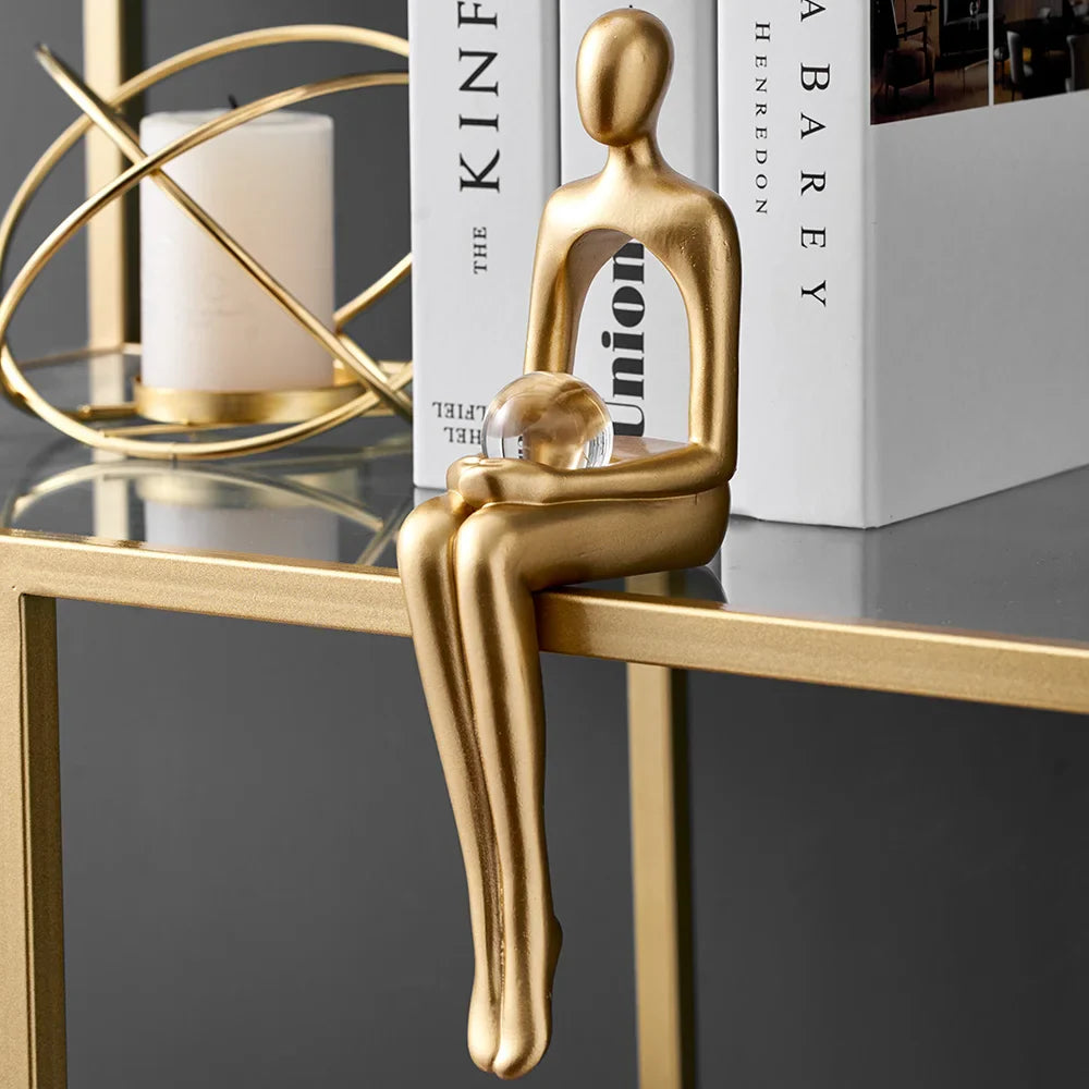Gilded Elegance Abstract Sculptures