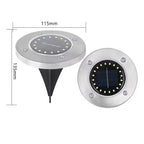 Round Stainless Steel Solar Outdoor Ground Lights