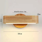 Japanese Design Wall Lamp with Rotating Feature in Solid Wood and Aluminum