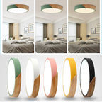 Modern Wooden LED Ceiling Fixture | Nordic Style Lighting