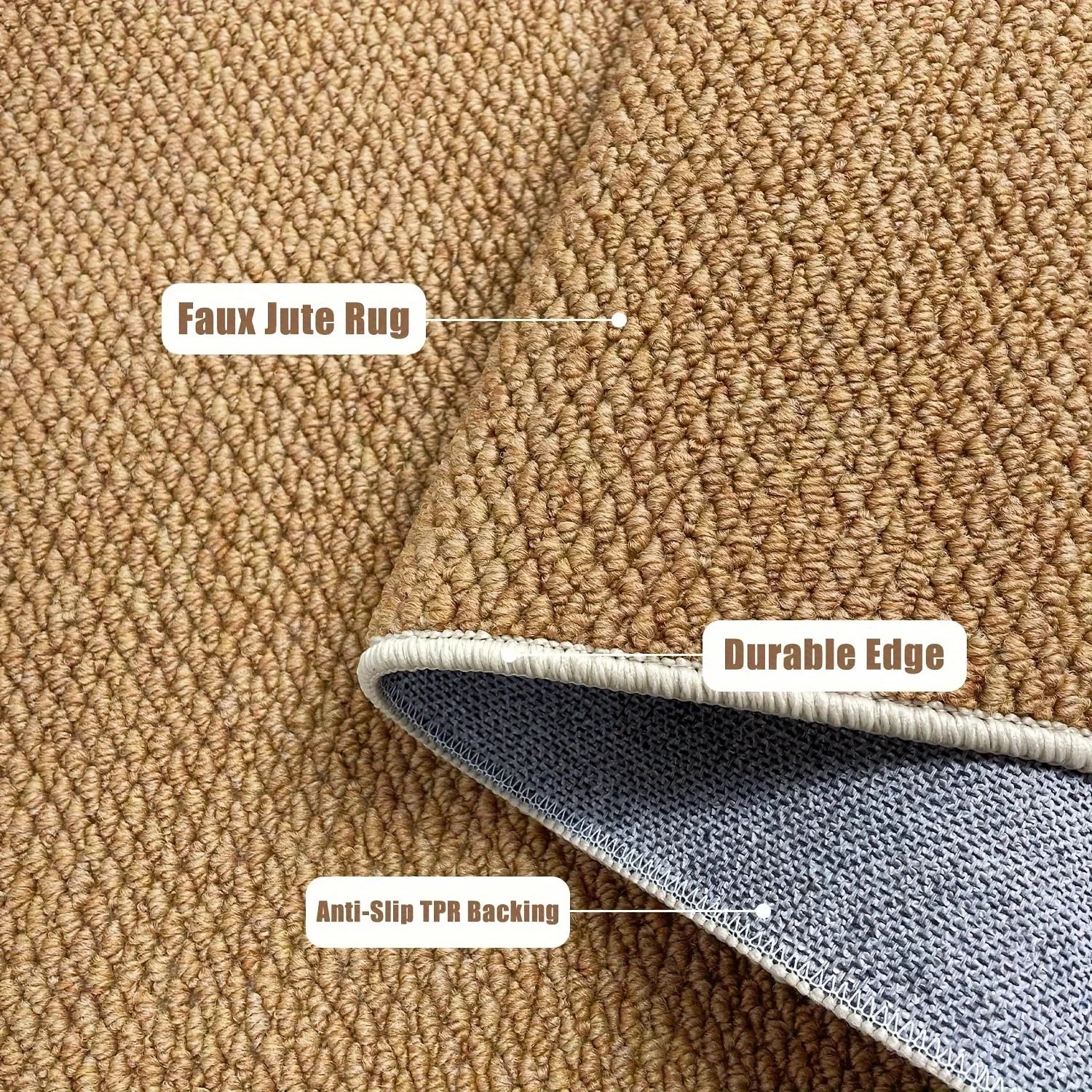 Stylish Entrance Mat - Durable Faux Jute Outdoor Rug
