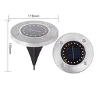 Round Stainless Steel Solar Outdoor Ground Lights