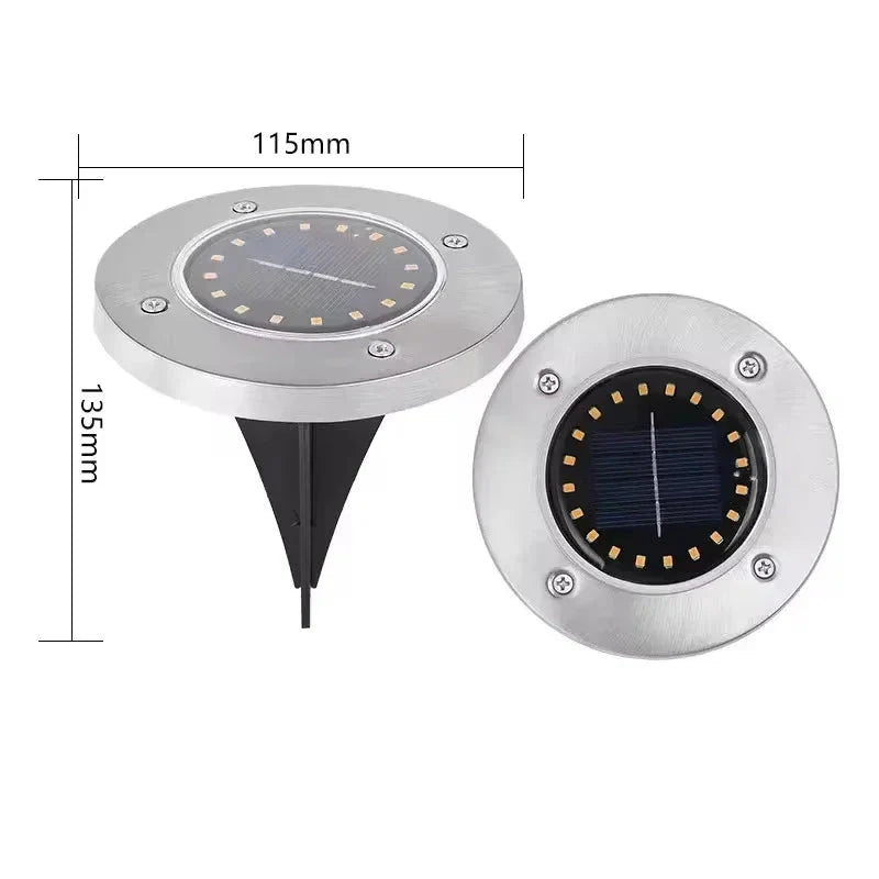 Round Stainless Steel Solar Outdoor Ground Lights