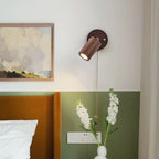 Retro LED Spotlight Wall Lamp in Walnut Finish