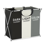 Foldable Multi-Compartment Laundry Basket - Tri-Section Hamper