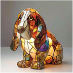 Charming Canine Stained Glass Table Lamp