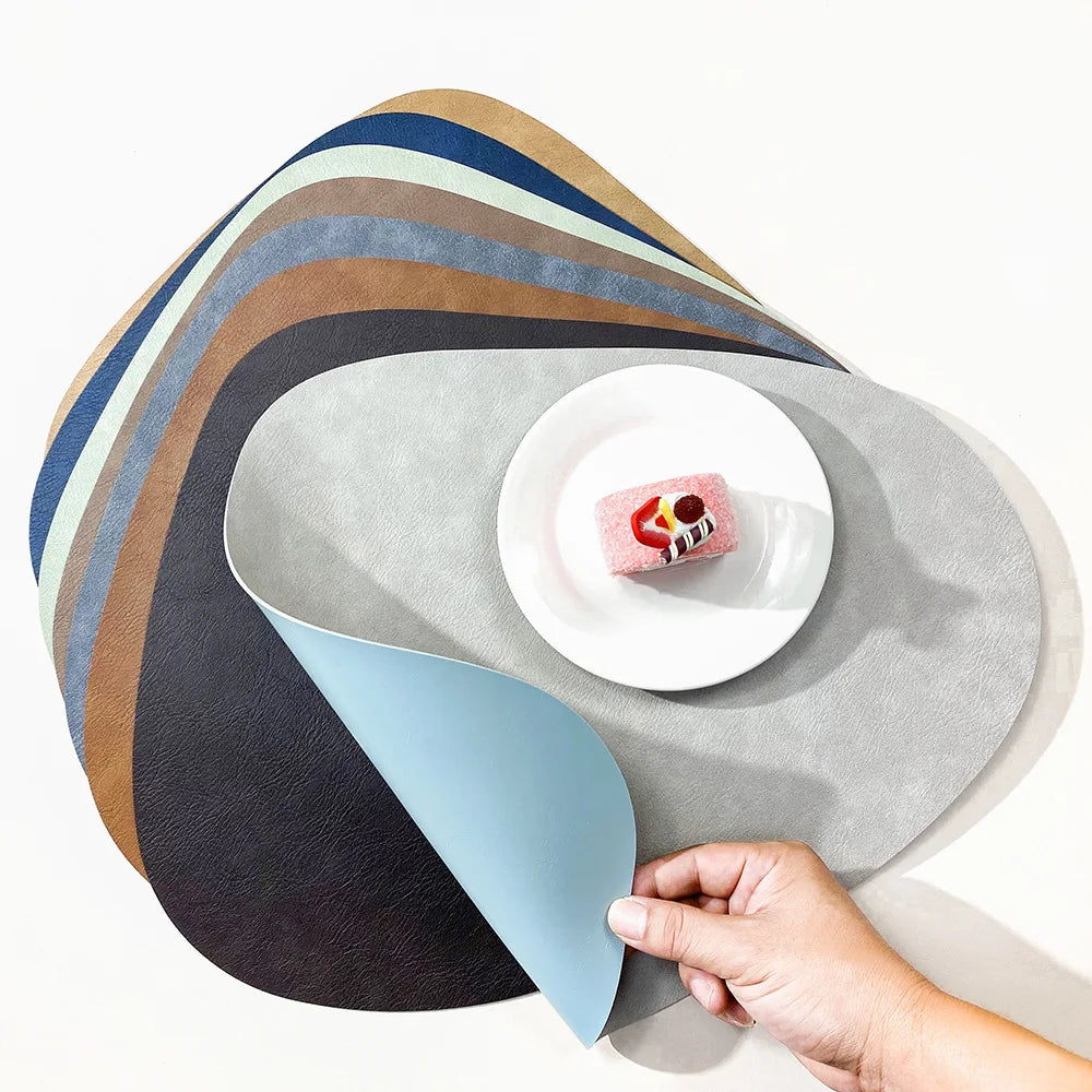 Double-Sided Faux Leather Table Mats – Non-Slip and Heat Resistant