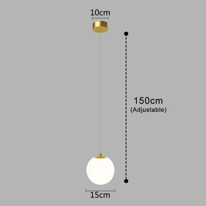 Nordic Style Pendant Light with Glass Globe – Modern Design