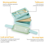 3-Tier Bento Lunch Box – 900 ml Made from Wheat Straw
