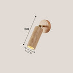 Wabi-Sabi Wall Light Fixture in Travertine and Wood Design