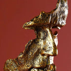Elysian Abstract Face Art Piece, Elegant Bronze Decor Accent