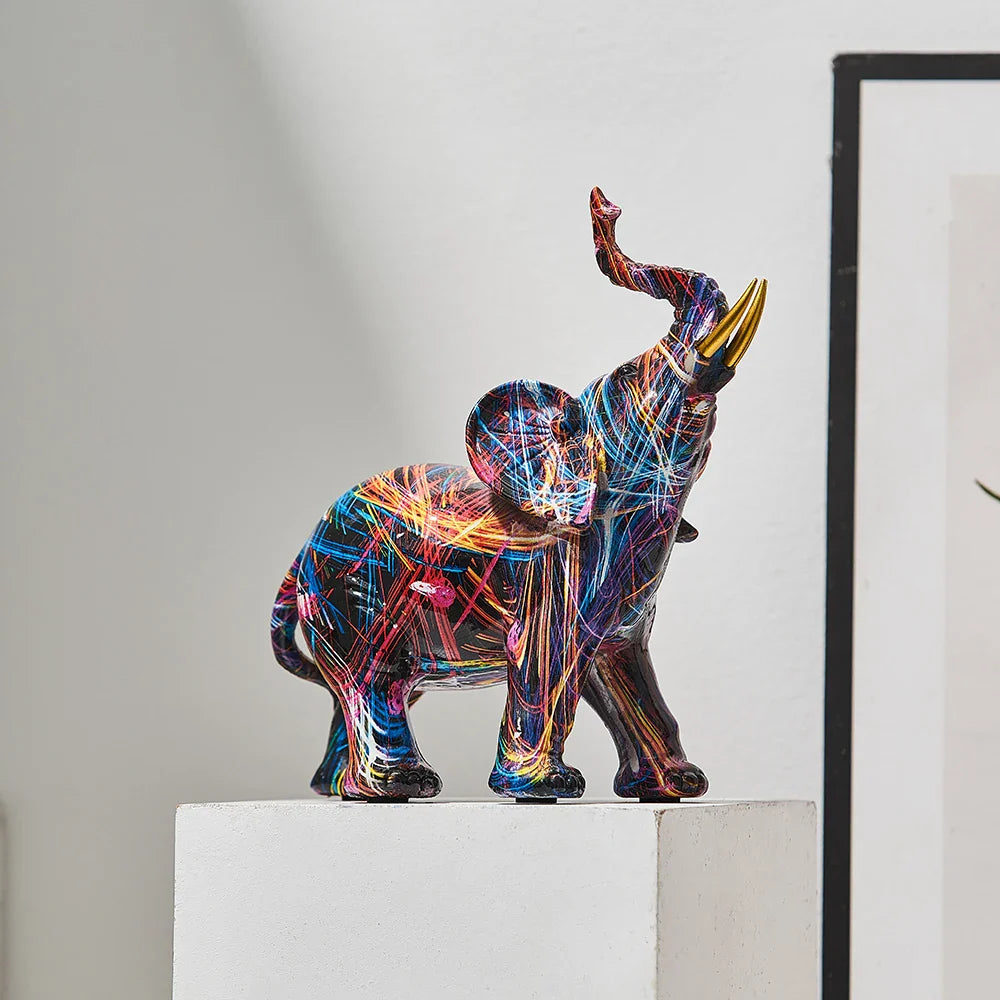 Urban Vibe Colorful Elephant Art Piece