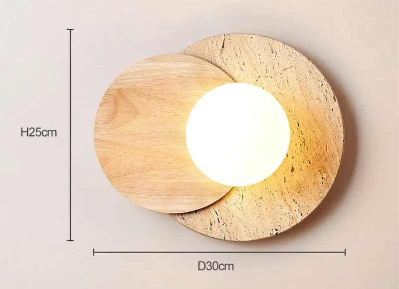 Modern Wall Lamp with Natural Stone Texture - Wabi-Sabi Style