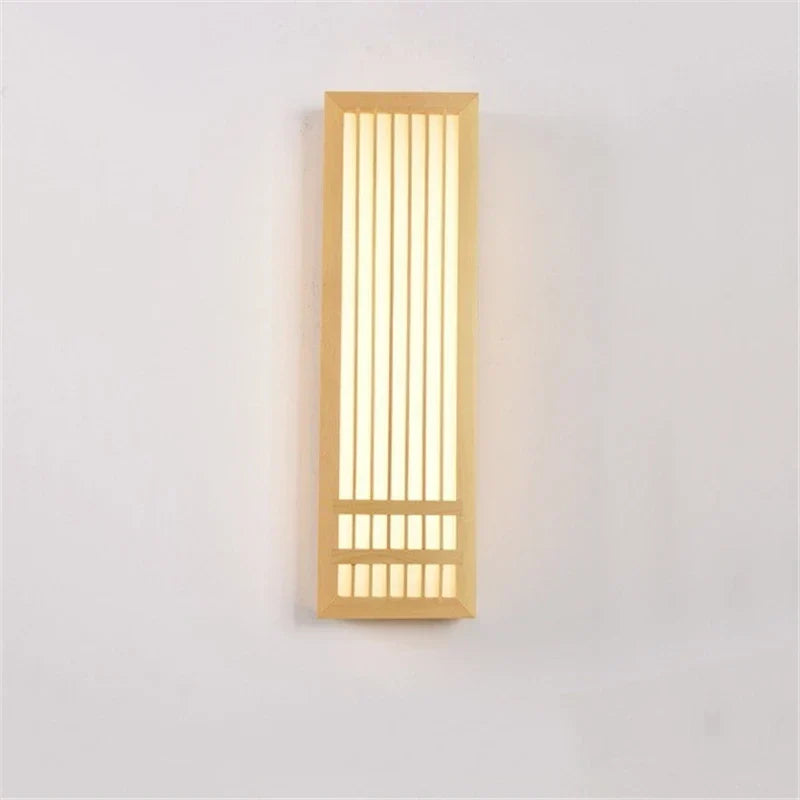 Minimalist LED Wall Sconce in Wood – Japandi Style Decor