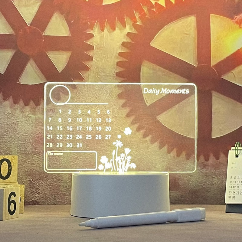 USB-Powered Acrylic Message Board with Backlit Display
