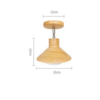 Natural Wood Cone Ceiling Light Fixture