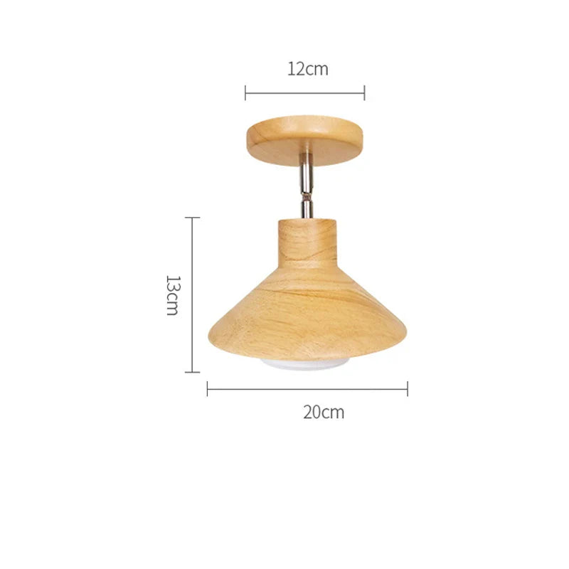 Natural Wood Cone Ceiling Light Fixture