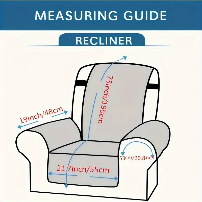 Cozy Flannel Recliner Protector with Side Pockets