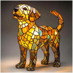 Charming Canine Stained Glass Table Lamp